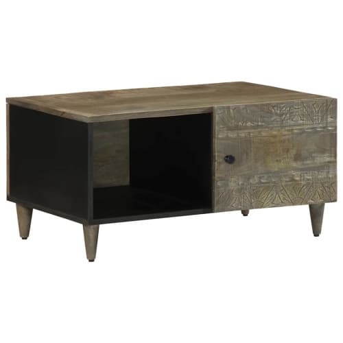 Soffbord ljusgrått 80x50x40 cm massivt trä mango