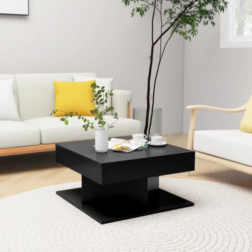 Soffbord svart 57x57x30 cm konstruerat trä
