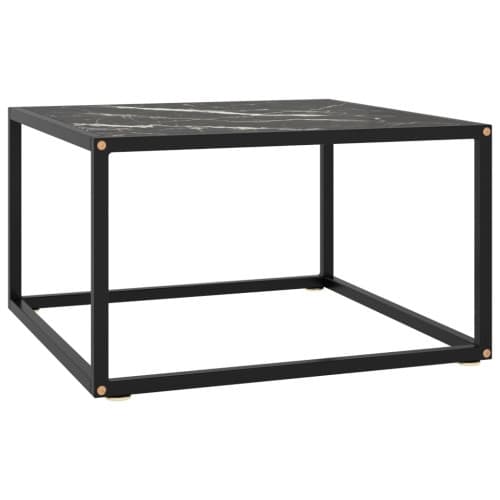 Soffbord svart med svart marmor glas 60x60x35 cm