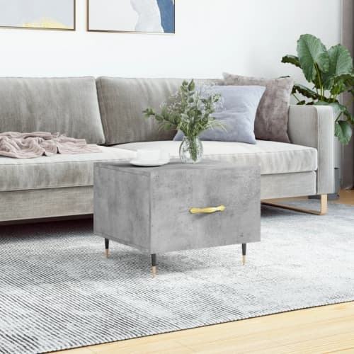 Soffbord betonggrå 50x50x40 cm konstruerat trä