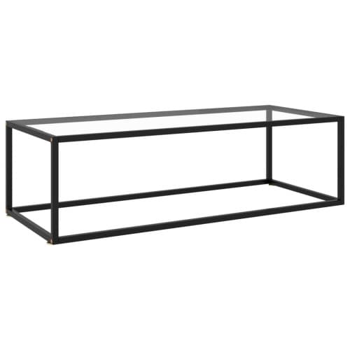 Soffbord svart med härdat glas 120x50x35 cm
