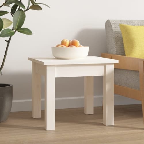 Soffbord vit 35x35x30 cm massiv furu