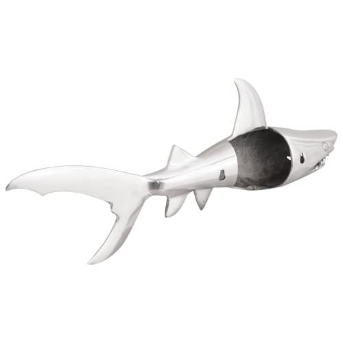 Hajs skulptur Silver 68x20x24 cm Aluminium