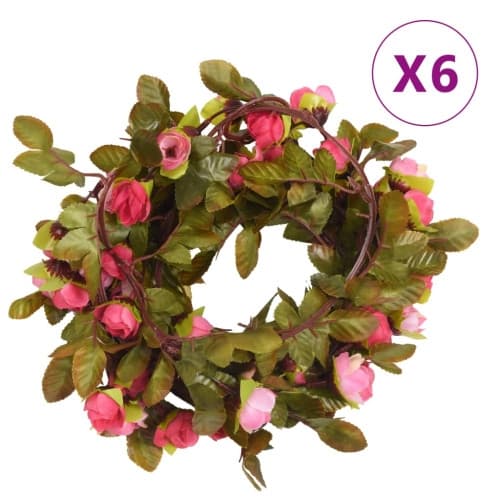 Julkransar med blommor 6 st rosor 215 cm