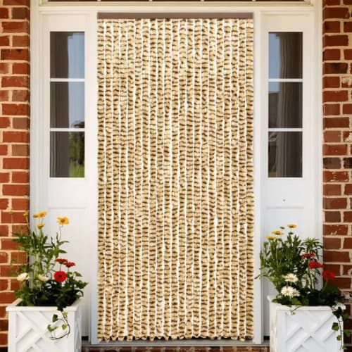 Insektsgardin beige och brun 100x230 cm chenille