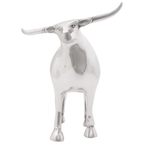 Bull Skulptur Silver 20x17x23 cm Aluminium