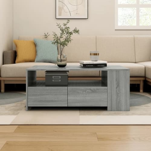 Soffbord grå sonoma-ek 102x55x42 cm konstruerat trä