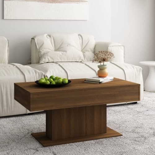 Soffbord brun ek 96x50x45 cm konstruerat trä