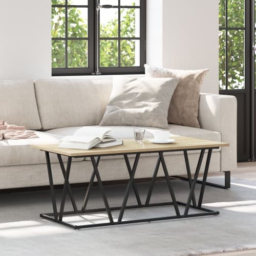 Kaffe Bord Sonoma Ek 100x50x40 cm Tillverkat av Konstruerat Trä och Metall