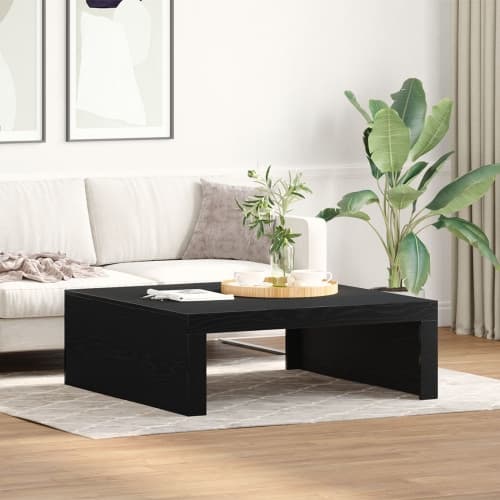 Svart Ek Kaffe Bord - 100x100x35 cm Tillverkat av Engineering Wood