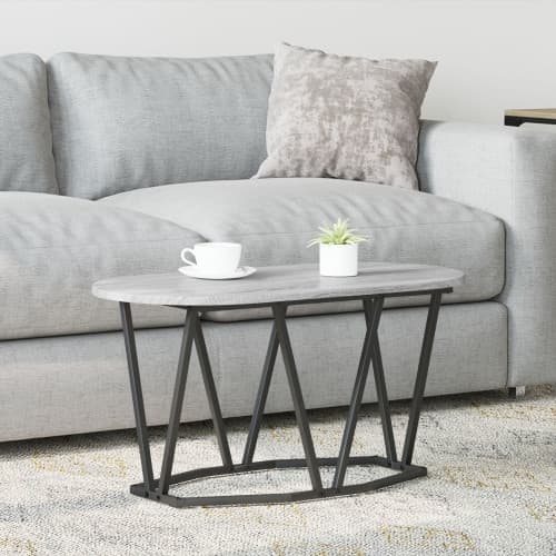 Grå Sonoma Kaffe Bord - 80x40x40.5 cm, Gjort av Konstruerat Trä och Metall