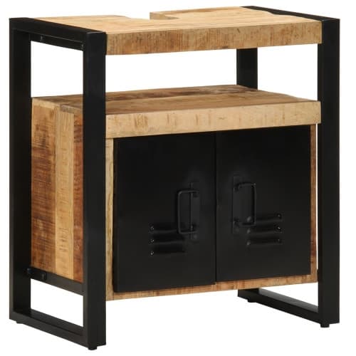 Badrumsskåp 55x35x60 cm Massivt Grovt Trä