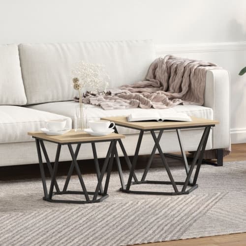 Sidobord 2 st Sonoma Ek Konstruerat Trä