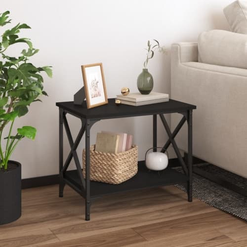 Sidobord svart 55x38x45 cm konstruerat trä