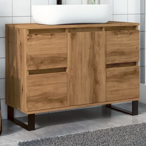 Tvättställsskåp artisan ek 80x33x60 cm konstruerat trä