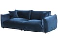 Miniatyrbillede 4 af 11: Sofasæt Mørkeblå Velour 5 Sofagruppe Moderne Sofarrangement med Lænestole Blød Møbelgruppe Design