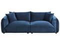 Miniatyrbillede 5 af 11: Sofasæt Mørkeblå Velour 5 Sofagruppe Moderne Sofarrangement med Lænestole Blød Møbelgruppe Design