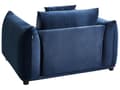 Miniatyrbillede 9 af 11: Sofasæt Mørkeblå Velour 5 Sofagruppe Moderne Sofarrangement med Lænestole Blød Møbelgruppe Design