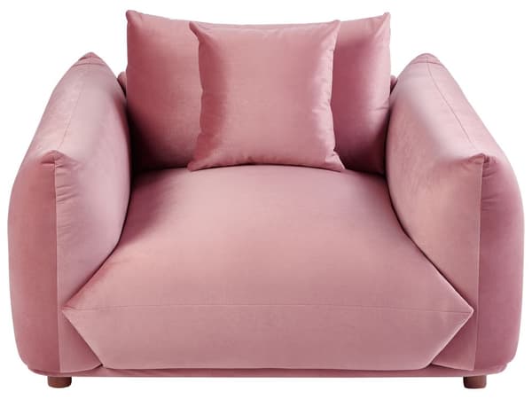 Sofasæt Lyserød Velour 5 Sofagruppe Moderne Sofarrangement med Lænestole Blød Møbelgruppe Design