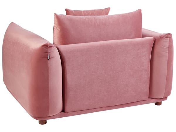 Sofasæt Lyserød Velour 5 Sofagruppe Moderne Sofarrangement med Lænestole Blød Møbelgruppe Design