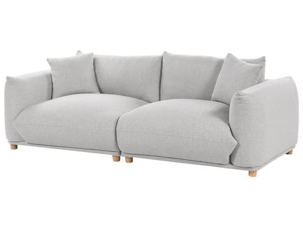 Sofasæt Grå Polyester 5 Sofagruppe Moderne Sofarrangement med Lænestole Blød Møbelgruppe Design