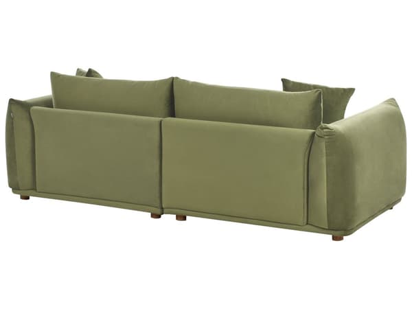 Sofasæt Grøn Velour 5 Sofagruppe Moderne Sofarrangement med Lænestole Blød Møbelgruppe Design