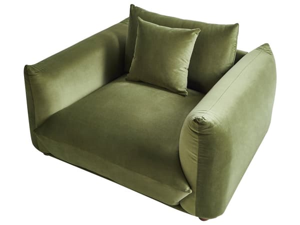 Sofasæt Grøn Velour 5 Sofagruppe Moderne Sofarrangement med Lænestole Blød Møbelgruppe Design
