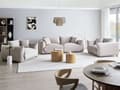 Miniatyrbillede 2 af 11: Sofasæt Taupe Velour 5 Sofagruppe Moderne Sofarrangement med Lænestole Blød Møbelgruppe Design