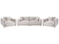 Miniatyrbillede 1 af 11: Sofasæt Taupe Velour 5 Sofagruppe Moderne Sofarrangement med Lænestole Blød Møbelgruppe Design