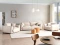 Miniatyrbillede 2 af 11: Sofasæt Beige Polyester 5 Sofagruppe Moderne Sofarrangement med Lænestole Blød Møbelgruppe Design