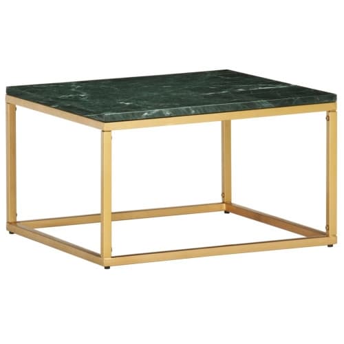 Soffbord grön 60x60x35 cm äkta sten med marmorstruktur