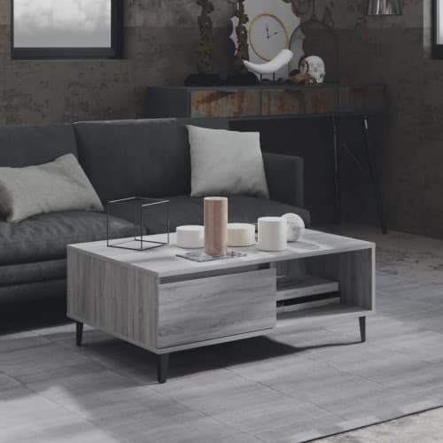 Soffbord grå sonoma 90x60x35 cm konstruerat trä