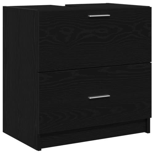 Diskbänkskåp Svart Ek 59x37x59 cm Konstruerat Trä