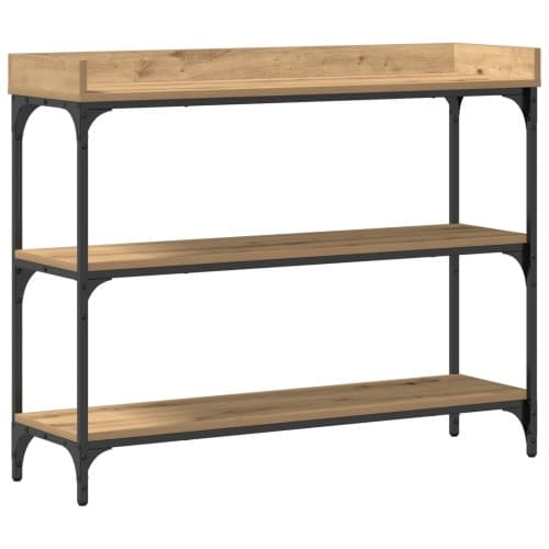 Konsolbord artisan ek 100x30x80 cm konstruerat trä och stål