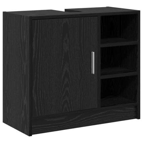 Handfatsskåp Svart Ek 63x29x55 cm Konstruerat trä