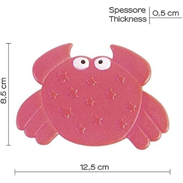 Antislipmatta - GEDY - G-Crabby - Set om 4 - Röd - Badrum - Barn