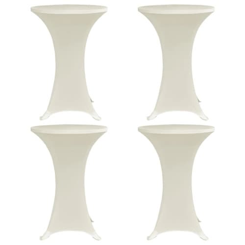 Överdrag till ståbord Ø70 cm gräddvit stretch 4 st
