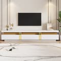 Miniatyrbild 8 av 9: Vitt TV-väggskåpsset med soffbord – Multifunktionellt förvaringsset för vardagsrum med TV-bänk och skåp