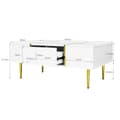Miniatyrbild 4 av 11: TV-bänk och soffbord set i vit högglans – Modernt vardagsrumsset med förvaring, 4 dörrar och 2 lådor, stilren och lättstädad design