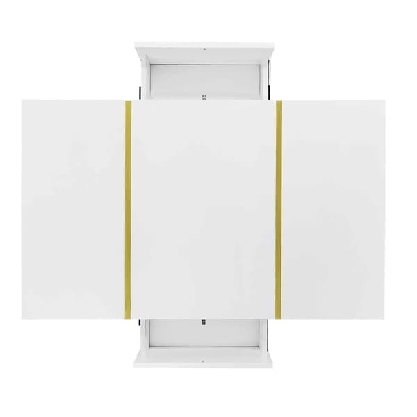 TV-bänk och soffbord set i vit högglans – Modernt vardagsrumsset med förvaring, 4 dörrar och 2 lådor, stilren och lättstädad design