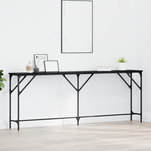Konsolbord Svart ek 200x29x75 cm Konstruerat trä