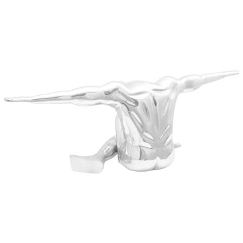 Skulptur Silver 91.5x32x33 cm Aluminium Tänkande Man