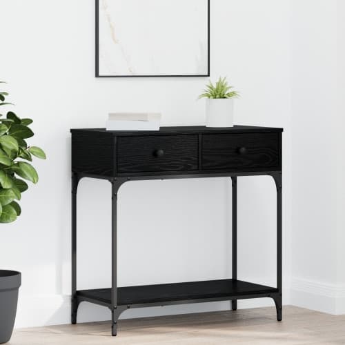 Konsolbord Svart Ek 75x34.5x75 cm Konstruerat Trä