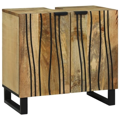 Diskbänkskåp 62x33x58 cm Massivt Trä Mango och Konstruktionsmaterial