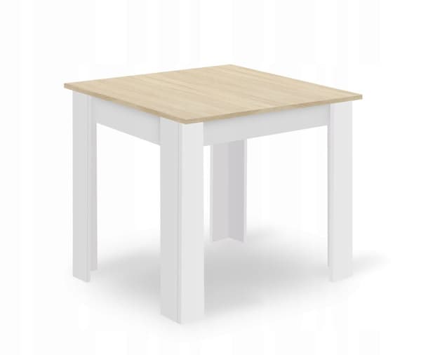 Set med fyrkantigt bord 80x80 sonoma ek + 4 OSAKA stolar grå