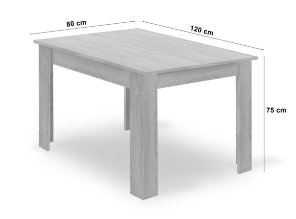 Bord NP 120x80 Artisan svarta ben + 4 OSAKA svarta stolar naturben