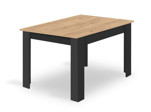 Bord NP 120x80 Artisan svarta ben + 4 OSAKA svarta stolar naturben