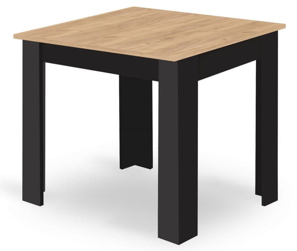 Bord NP 80x80 Artisan svarta ben + 4 OSAKA svarta stolar naturben
