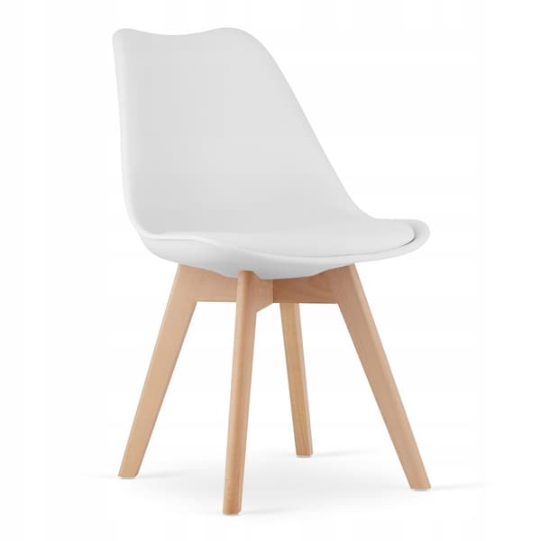 TODI 80 cm vitt runt bord + 4 MARK vita stolar