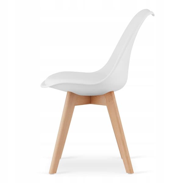 TODI 80 cm vitt runt bord + 4 MARK vita stolar